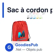 Sac à cordon personnalisable premium en polyester avec logo - Premium - Miniature 1