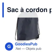 Sac à cordon personnalisable premium en polyester avec logo - Premium - Miniature 2