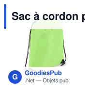 Sac à cordon personnalisable premium en polyester avec logo - Premium - Miniature 11