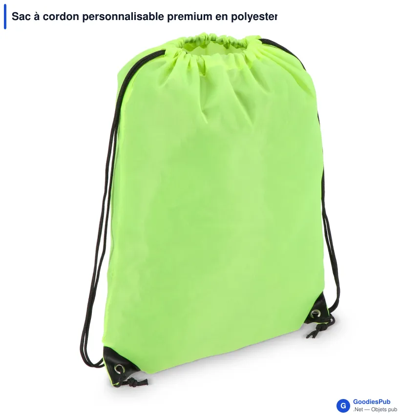 Sac à cordon personnalisable premium en polyester avec logo - Premium - Image 11