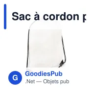 Sac à cordon personnalisable premium en polyester avec logo - Premium - Miniature 3