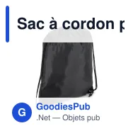Sac à cordon personnalisable premium en polyester avec logo - Premium - Miniature 4