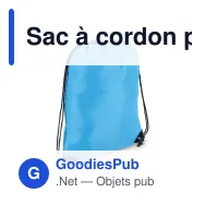 Sac à cordon personnalisable premium en polyester avec logo - Premium - Miniature 6