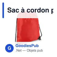 Sac à cordon personnalisable premium en polyester avec logo - Premium - Miniature 7
