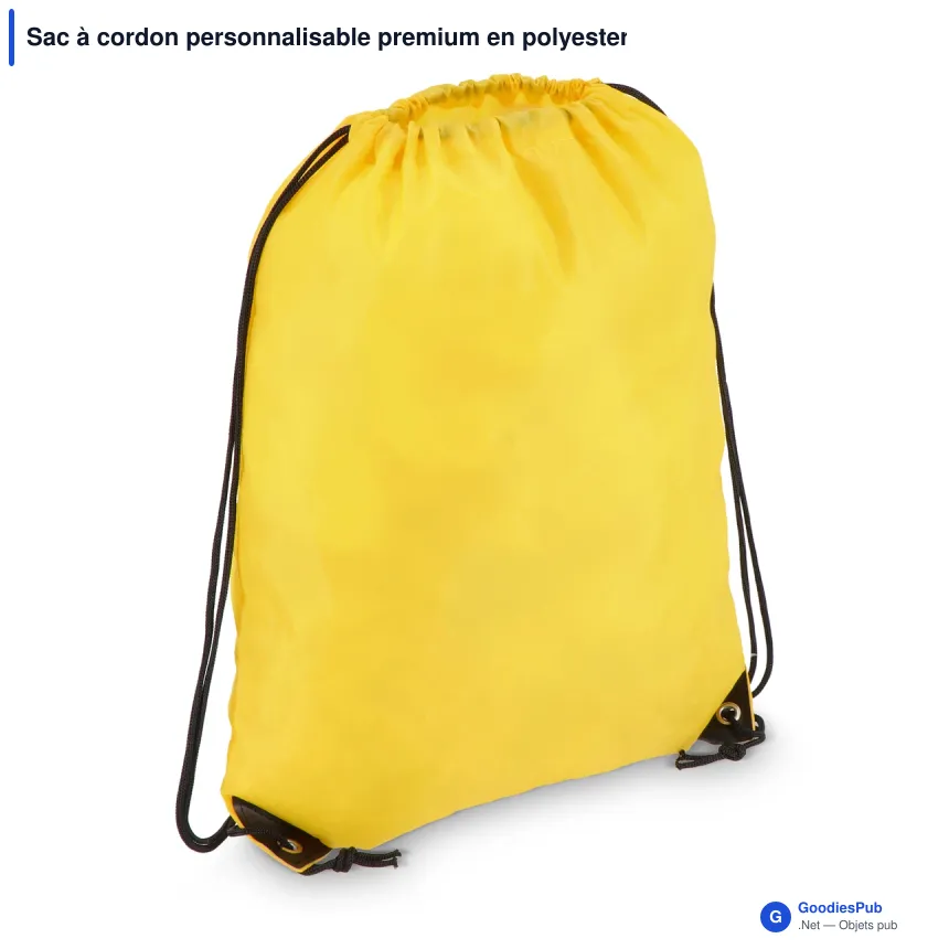 Sac à cordon personnalisable premium en polyester avec logo - Premium - Image 8