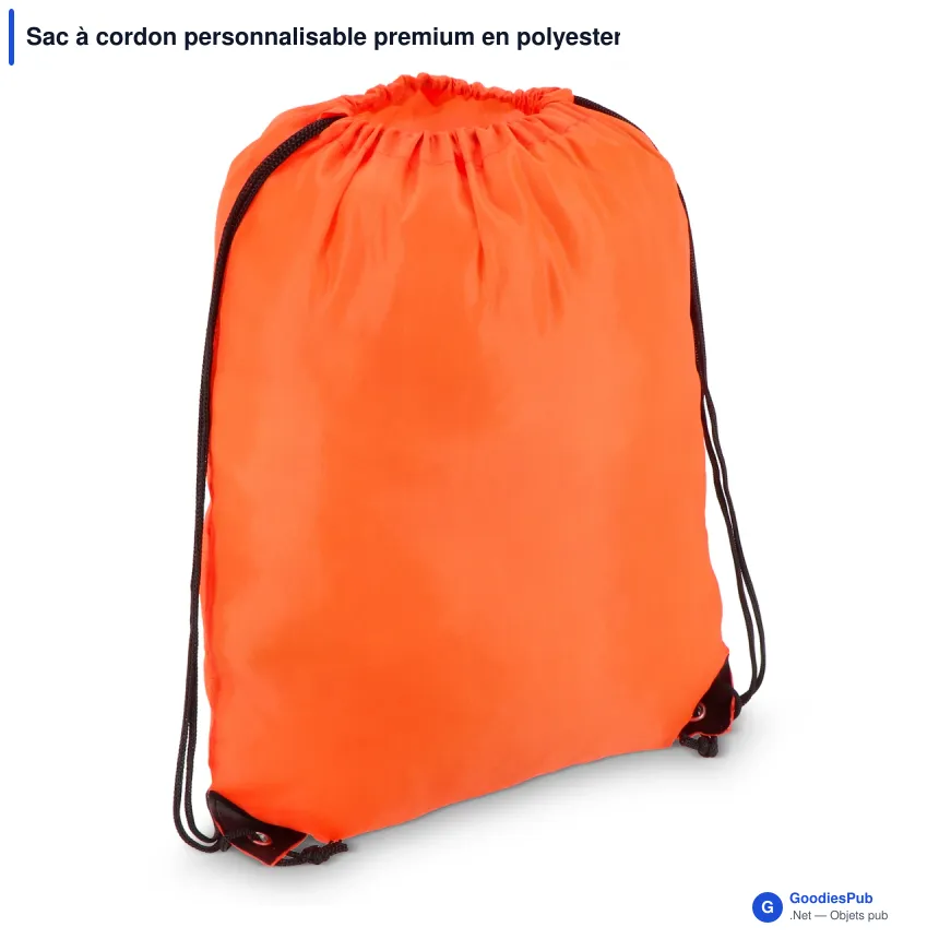 Sac à cordon personnalisable premium en polyester avec logo - Premium - Image 9