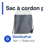 Sac à cordon personnalisable premium en polyester avec logo - Premium - Miniature 10