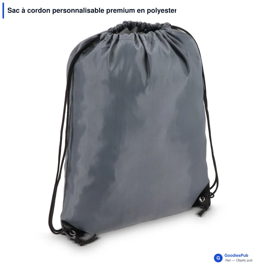 Sac à cordon personnalisable premium en polyester avec logo - Premium - Image 10