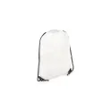Variante Blanc - Sac à cordon personnalisable premium en polyester avec logo - Premium