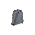 Variante Gris - Sac à cordon personnalisable premium en polyester avec logo - Premium