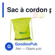 Sac à cordon personnalisable réfléchissant en polyester avec logo - Réfléchissant - Miniature 1
