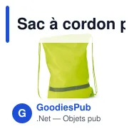 Sac à cordon personnalisable réfléchissant en polyester avec logo - Réfléchissant - Miniature 2