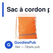 Sac à cordon personnalisable réfléchissant en polyester avec logo - Réfléchissant - Miniature 3