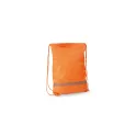 Variante Orange - Sac à cordon personnalisable réfléchissant en polyester avec logo - Réfléchissant