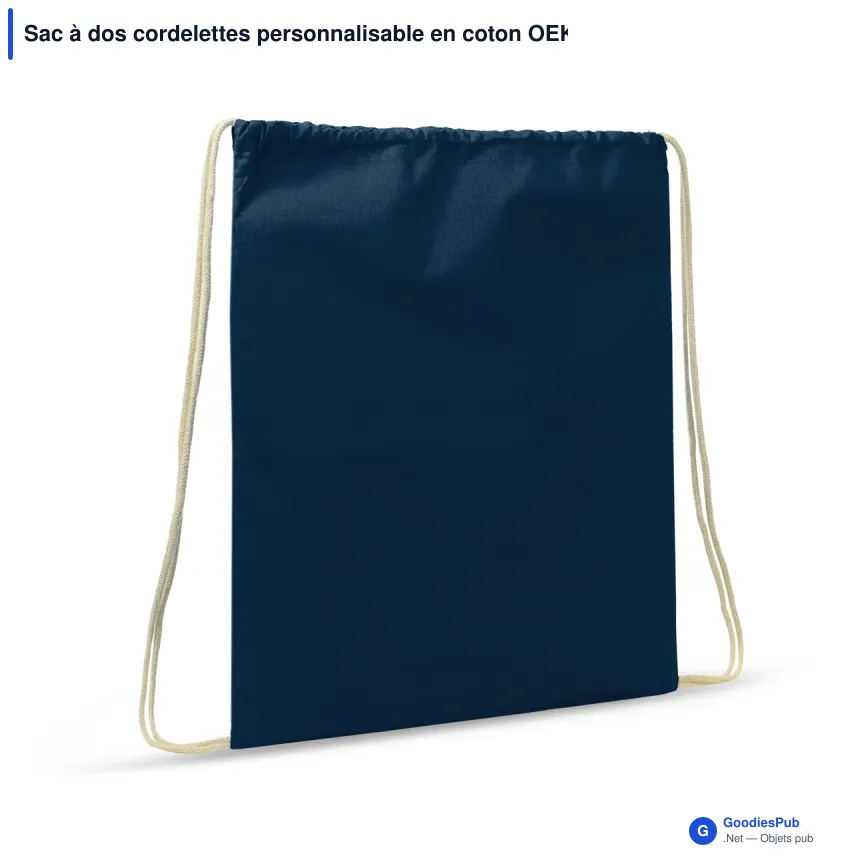 Sac à dos cordelettes personnalisable en coton OEKO-TEX® 35x45 cm avec logo - Couleurs - Image 2