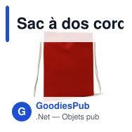 Sac à dos cordelettes personnalisable en coton OEKO-TEX® 35x45 cm avec logo - Couleurs - Miniature 5