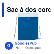 Sac à dos cordelettes personnalisable en coton OEKO-TEX® 35x45 cm avec logo - Couleurs - Miniature 6