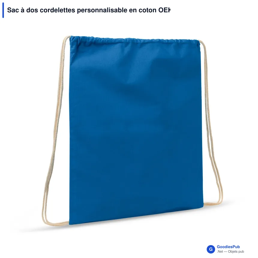 Sac à dos cordelettes personnalisable en coton OEKO-TEX® 35x45 cm avec logo - Couleurs - Image 6