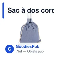 Sac à dos cordelettes personnalisable en coton recyclé 38x42 cm avec logo - Recyclé - Miniature 2