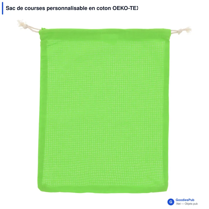 Sac de courses personnalisable en coton OEKO-TEX® 25x30 cm avec logo - Couleurs - Image 2
