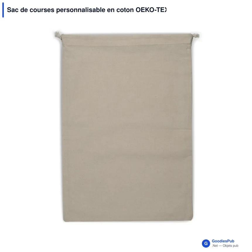 Sac de courses personnalisable en coton OEKO-TEX® 30x40 cm avec logo - Écru - Image 2
