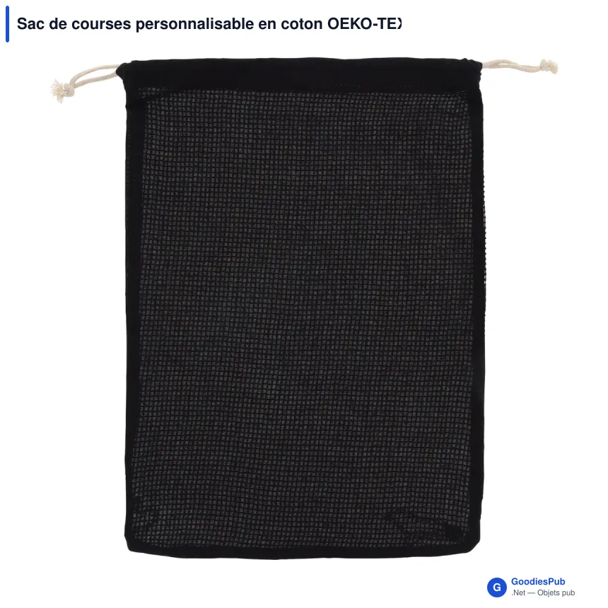 Sac de courses personnalisable en coton OEKO-TEX® 30x40 cm avec logo - Couleurs - Image 3