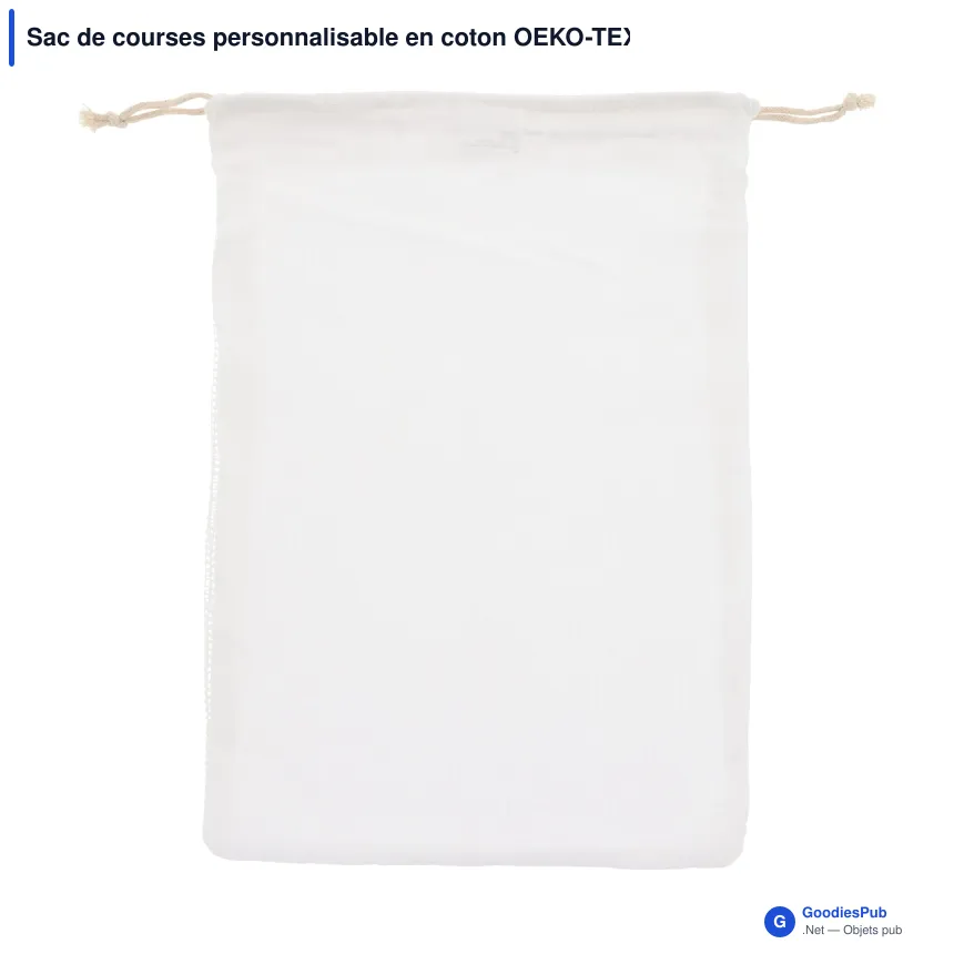 Sac de courses personnalisable en coton OEKO-TEX® 30x40 cm avec logo - Couleurs - Image 5