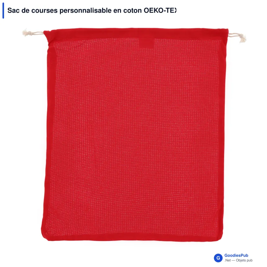 Sac de courses personnalisable en coton OEKO-TEX® 40x45 cm avec logo - Grand format - Image 2