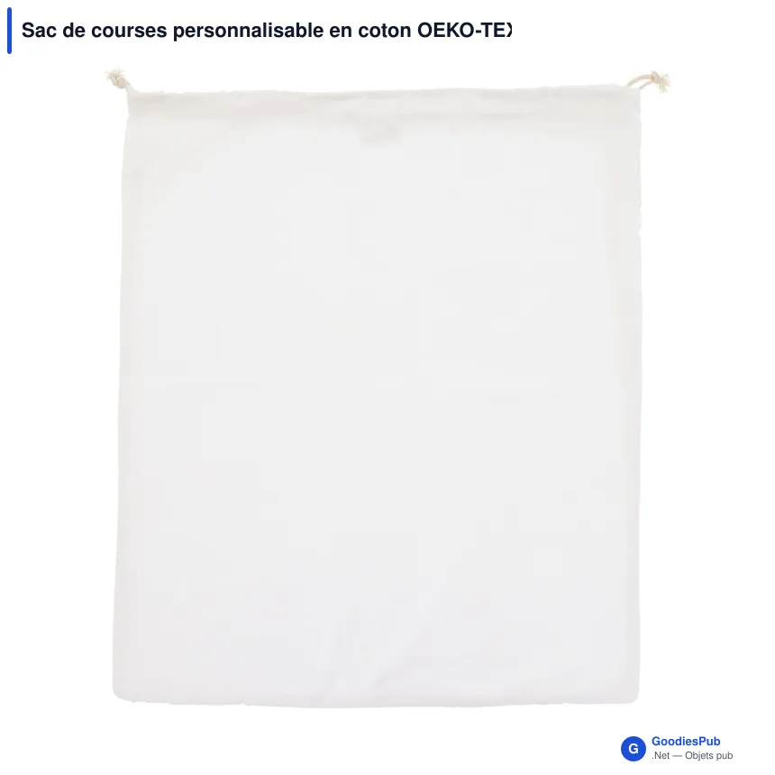 Sac de courses personnalisable en coton OEKO-TEX® 40x45 cm avec logo - Grand format - Image 3