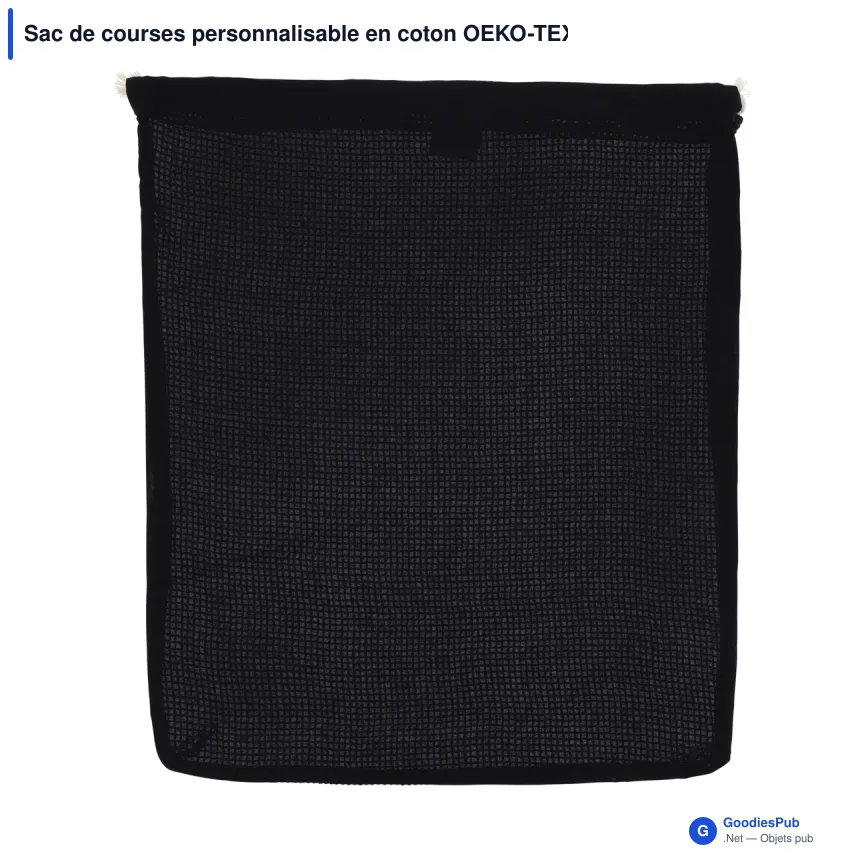 Sac de courses personnalisable en coton OEKO-TEX® 40x45 cm avec logo - Grand format - Image 4
