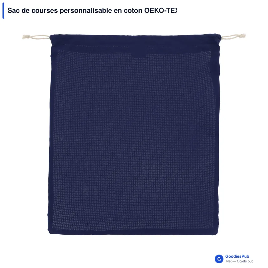 Sac de courses personnalisable en coton OEKO-TEX® 40x45 cm avec logo - Grand format - Image 5
