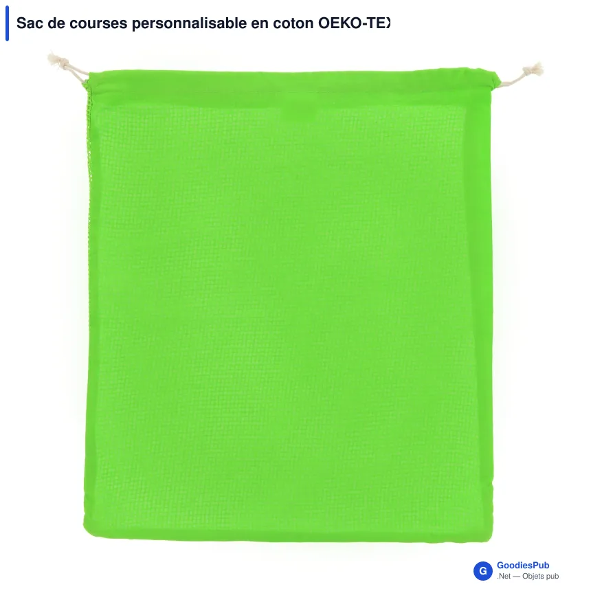 Sac de courses personnalisable en coton OEKO-TEX® 40x45 cm avec logo - Grand format - Image 6