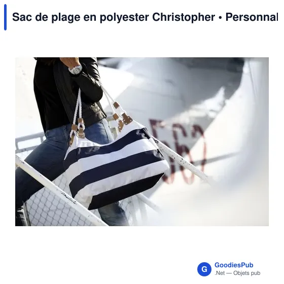 Sac de plage personnalisable en polyester avec logo - Christopher - Image 3