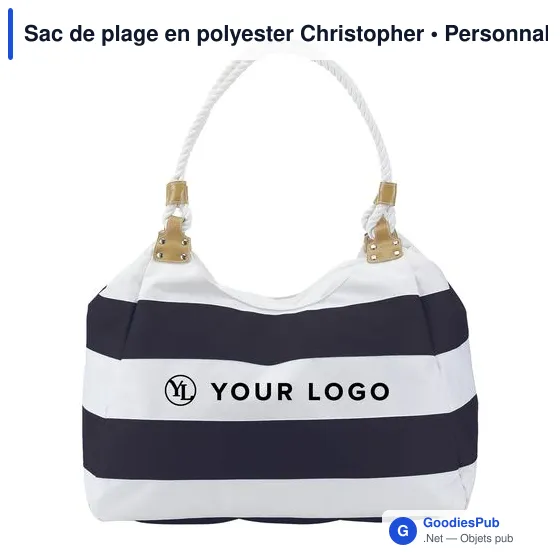 Sac de plage personnalisable en polyester avec logo - Christopher - Image 5