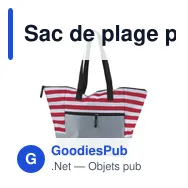 Sac de plage personnalisable en polyester avec logo - Gaston - Miniature 1