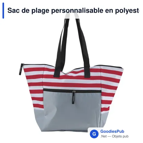 Sac de plage personnalisable en polyester avec logo - Gaston