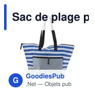 Sac de plage personnalisable en polyester avec logo - Gaston - Miniature 2