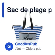 Sac de plage personnalisable en polyester avec logo - Gaston - Miniature 5