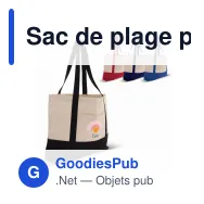 Sac de plage personnalisable en toile de coton OEKO-TEX® 280 g/m² avec logo - Plage - Miniature 1