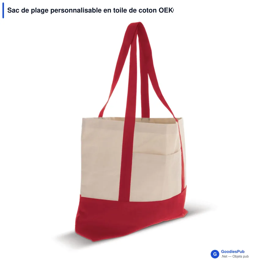 Sac de plage personnalisable en toile de coton OEKO-TEX® 280 g/m² avec logo - Plage - Image 3