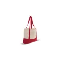 Variante Rouge - Sac de plage personnalisable en toile de coton OEKO-TEX® 280 g/m² avec logo - Plage