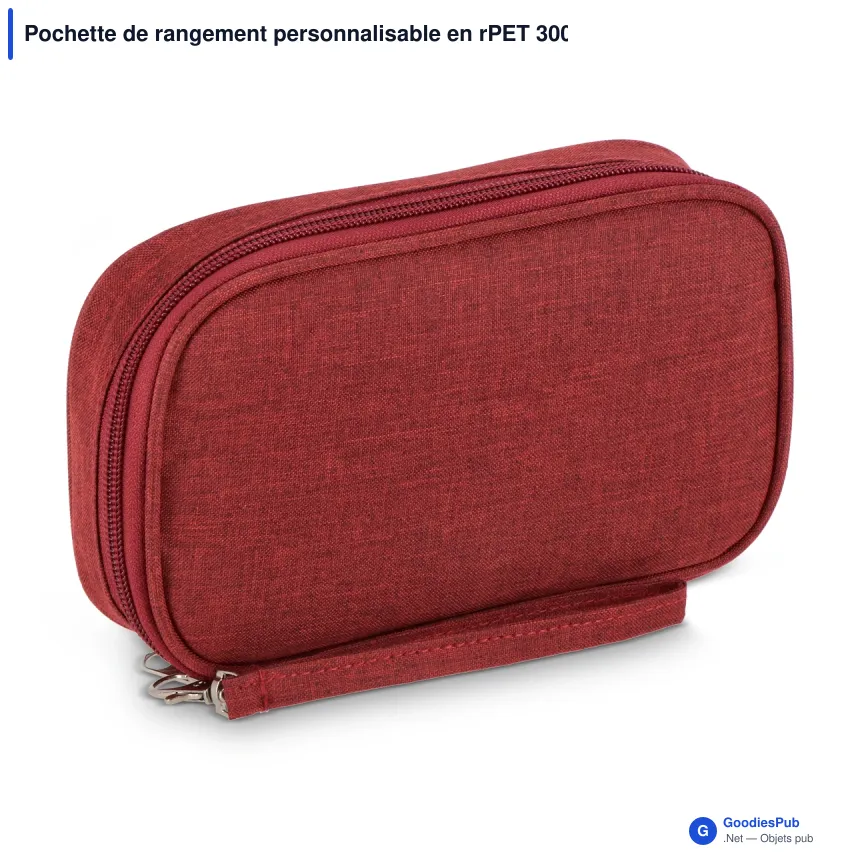 Pochette de rangement personnalisable en rPET 300D avec logo - Kora - Image 3