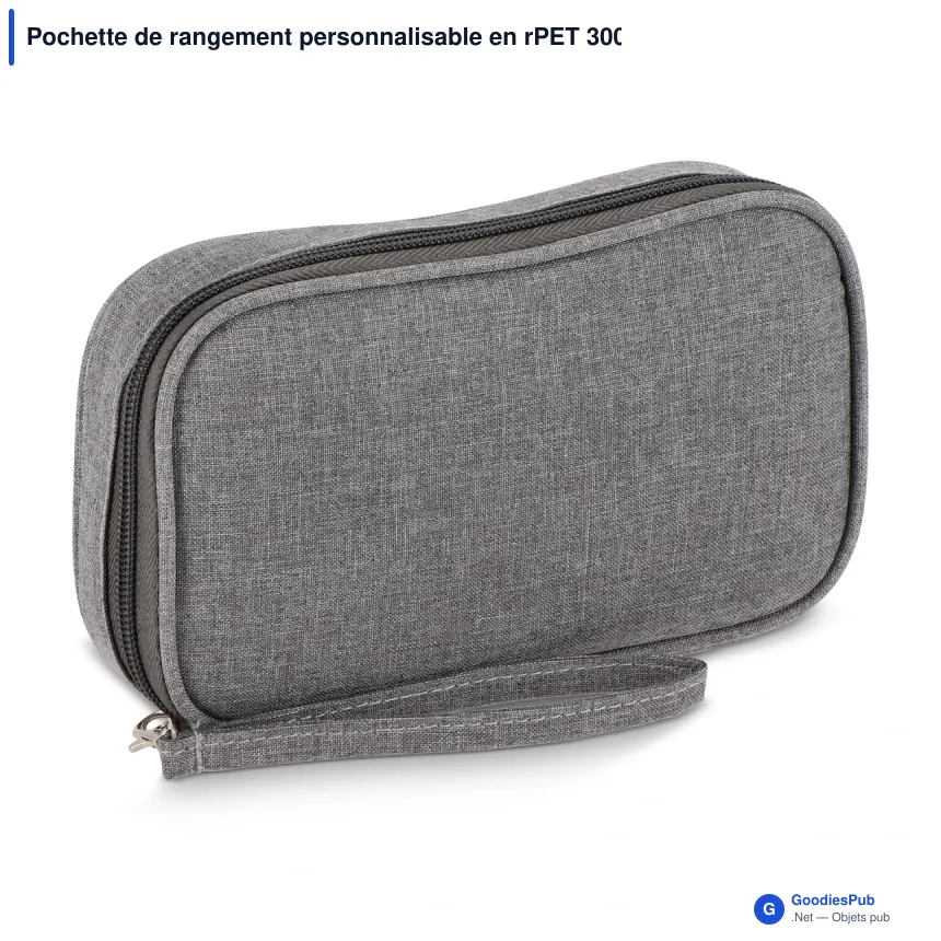 Pochette de rangement personnalisable en rPET 300D avec logo - Kora - Image 5