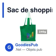 Sac de shopping personnalisable en coton avec logo - Ornell - Miniature 1