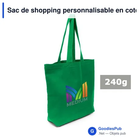 Sac de shopping personnalisable en coton avec logo - Ornell