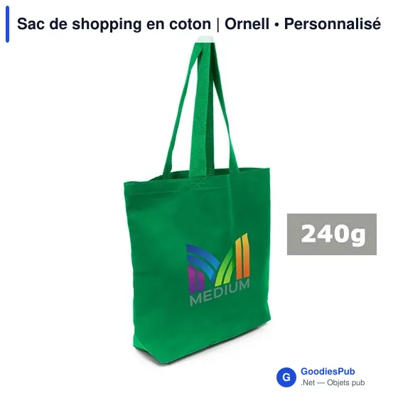 Sac de shopping personnalisable en coton avec logo - Ornell - Image 1