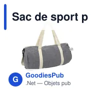 Sac de sport personnalisable en coton recyclé avec logo | B'RIGHT Asha - Miniature 1
