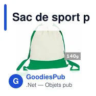 Sac de sport personnalisable en coton avec logo - Tess - Miniature 1