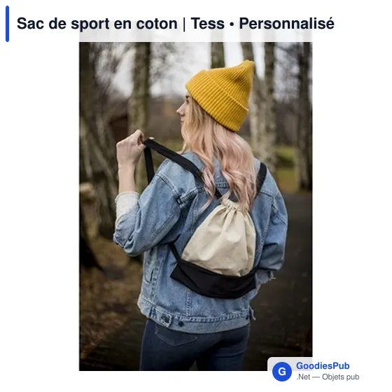 Sac de sport personnalisable en coton avec logo - Tess - Image 2