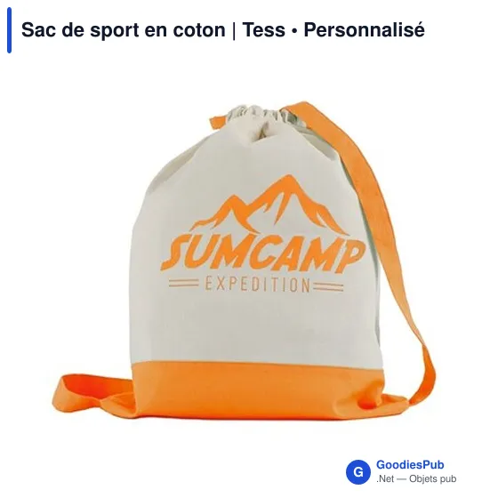 Sac de sport personnalisable en coton avec logo - Tess - Image 12